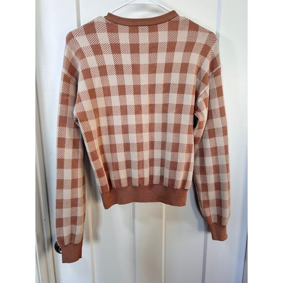 Ann Taylor Women's Dominican Sands Checkered Cardigan Sweater‎ Beige Size Small - Picture 8 of 11